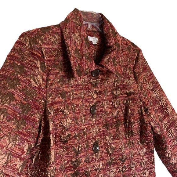 erin london Jackets & Blazers - ERIN by Erin London jacket/coat ,button front, beautiful gold, & pink tones